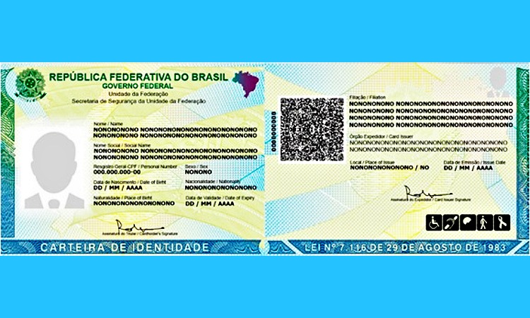 Foto ilustrativa da carteira de identidade nacional