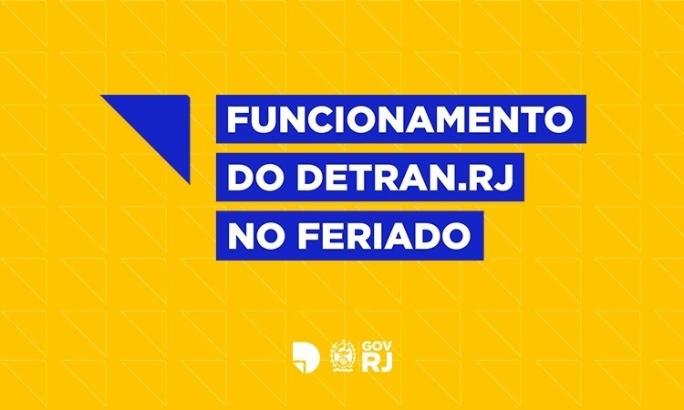 banner informativo com mensagem: funcionamento do Detran.RJ no feriado